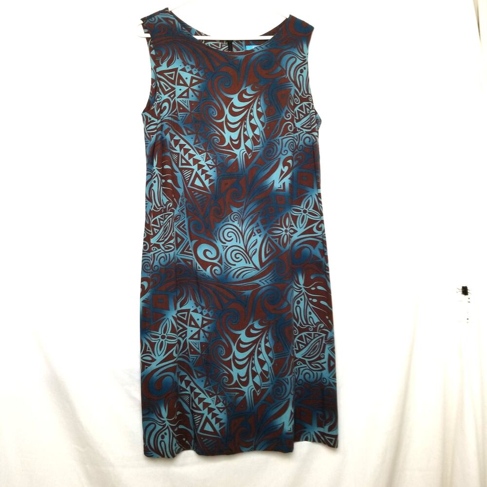 KAI Women Rayon Summer Sleeveless Knee Length Multicolor Sundress Sheath Size XL